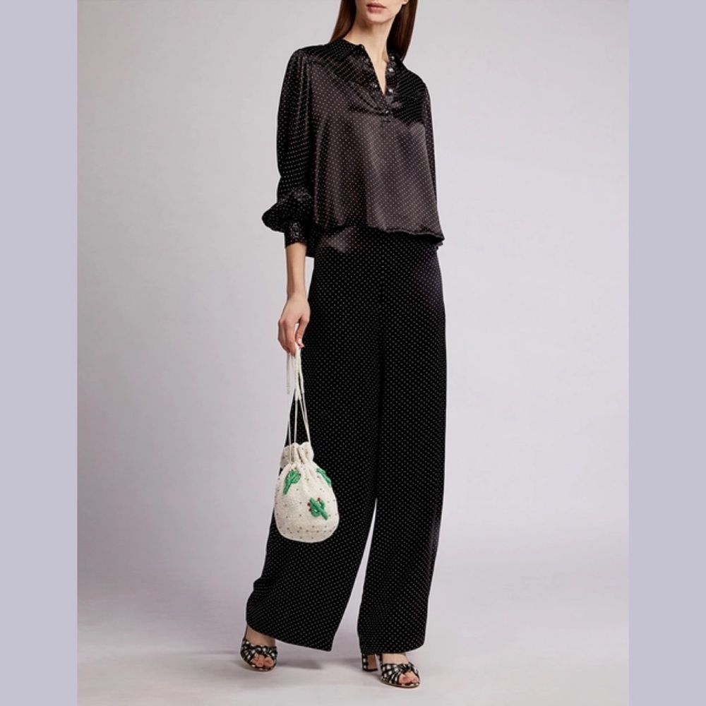 Ganni polka dot wide leg pants